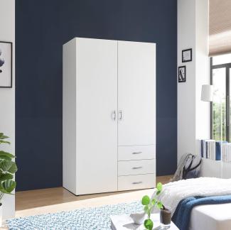 Kleiderschrank >Harry< ((BxHxT) 100x176x52 cm) in Weiß - 100x176x52cm (BxHxT)