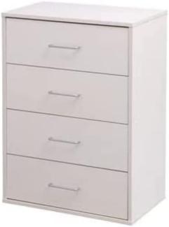 Iris Ohyama, Sideboard, Schlafzimmerschrank, Aufbewahrungsmöbel, Kommode, 4 Schubladen mit ergonomischen Griffen, Robust, Schlafzimmer, Wohnzimmer - Chest CCT-9060 - Eiche weiß