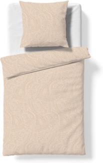 Fleuresse Lech Edelflanell Bettwäsche 155x220 Paisley beige sand 603868-17