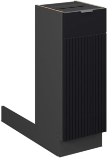 Kücheninsel Fame-Line Schwarz gestreift 30 cm ohne Arbeitsplatte Vicco