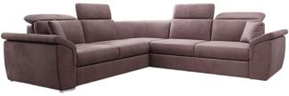 Designer Sofa Fernando mit Schlaffunktion und Stauraum Samt Rosé