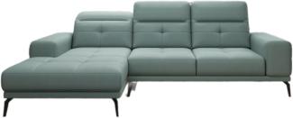 Designer Sofa Terina inkl. Beistellhocker Stoff Grün Links