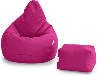 Loft 25 Gaming Sitzsack Outdoor | Gaming Sessel für den Innenbereich des Wohnzimmers im Freien | Wasserbeständig | Ergonomisches Design zur Körperunterstützung | Langlebig (Cerise, Sitzsack Set)