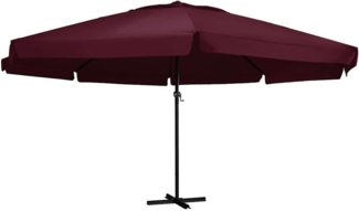 vidaXL Sonnenschirm mit Aluminium-Mast 600 cm Bordeauxrot 47374