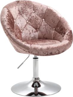 SVITA Havanna Sessel Lounge Clubsessel Drehsessel Samt Retro champagner rose