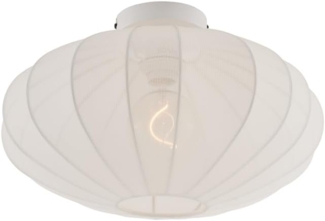 Qazqa Deckenleuchte Bida, ohne Leuchtmittel, E27, Weiß, Design, Textil, 1-flammig