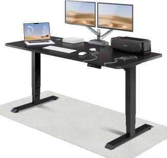 Höhenverstellbarer Schreibtisch - Höhenverstellbar Elektrisch mit Flüsterleisem Dual-Motor & Touchscreen - Hohe Tragfähigkeit - Stehtisch von Desktronic, Schwarz + Schwarz, 180x80 cm