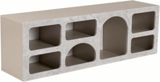 Vente-unique - TV-Möbel mit 7 Fächern - Marmoroptik Grau - LUELA