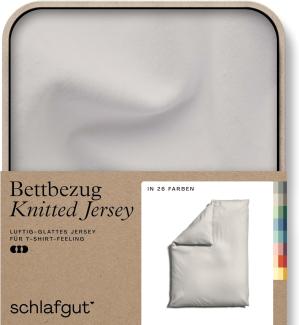 Schlafgut Bettbezug Knitted Jersey uni, aus Bio-Baumwolle mit Elasthan, Reißverschluss, (1 St), bügelfrei, Mix & Match Bettwäsche: passender Kissenbezug erhältlich