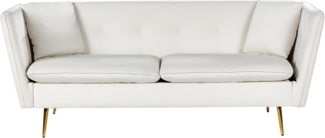 3-Sitzer Sofa Samtstoff cremeweiß mit goldenen Beinen FREDERICA