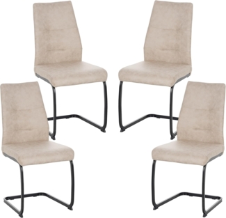 TRISENS Freischwinger Alessio (Stück, 4 St), Schwingstuhl mit robustem Metallgestell in Lederoptik