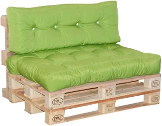 Doppler Paletten Sitzkissen ca. 120x80x15 cm fresh green, verstürzter Steg, 8x Knöpfe