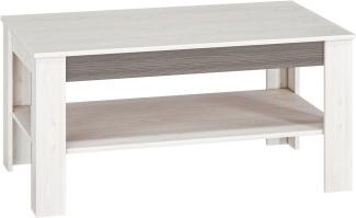 Couchtisch "Blanco" Wohnzimmertisch 114x67cm Pinie weiß grau MDF