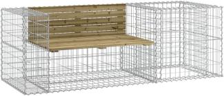 vidaXL Gartenbank mit Gabione Kiefernholz Imprägniert 3196244