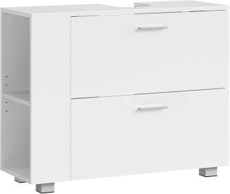 Vasagle Waschbeckenunterschrank offene Fächer an einer Seite, rechts oder links austauschbar, weiß, 30 x 80 x 64 cm
