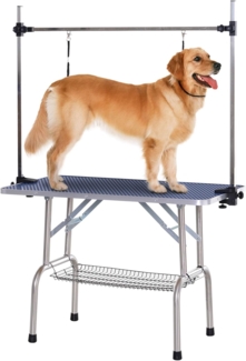 PawHut Hundeschermaschine Tierpflegetisch, Schertisch, höhenverstellbar, Pflegetisch, für Innenbereich, Blau