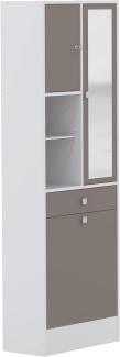 Badezimmerschrank mit Wäschekippe Plizz - Taupe