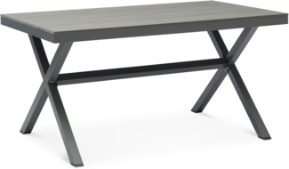 IDIMEX Gartentisch WINDY, Outdoor Tisch 150x90cm wetterfest aus Alu & WPC Holzoptik grau