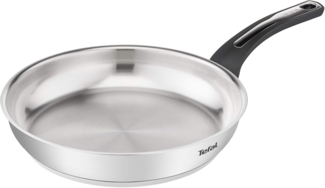 Tefal Emotion Bratpfanne, silberfarben, 28 cm, Edelstahl, dicker Boden für gleichmäßige Wärmeverteilung, elegantes Design, robuster Griff, Induktion E3010604
