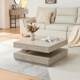 Couchtisch Florenz 76x76x38 cm Betonoptik, hell [en. casa]