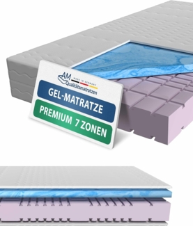 AM Qualitätsmatratzen - Premium-Gelschaum-Matratze 140x200 cm H3 -Hochwertige Matratze mit 6cm Gelschaum-Auflage - 24cm Höhe - Made in Germany - 140x200