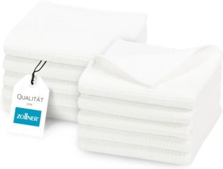 ZOLLNER Seiftuch, (10-St), 30x30 cm, 100% Baumwolle, vom Hotelwäschespezialisten, Waffelpique, Weiß