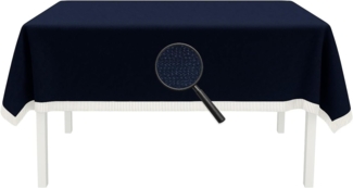 Gartentischdecke mit Fransen 110x140 cm eckig blau