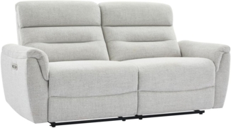 Vente-unique - 3-Sitzer Elektrischer Relax-Sofa aus hellgrauem Strukturstof BREVIO