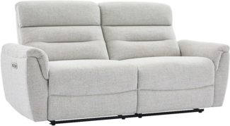 Vente-unique - 3-Sitzer Elektrischer Relax-Sofa aus hellgrauem Strukturstof BREVIO