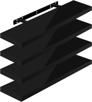 Woltu Wandregal, 4-tlg, Wandboard freischwebend Schweberegal Holz Board