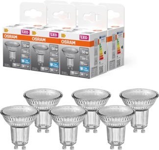 OSRAM LED-Spot Star PAR16 Reflektor, 6500 K kaltweißes Tageslicht, 3,7 W, GU10, 36°, 350 lm, klar, für Spotbeleuchtung, Akzentlicht, 15.000h, Tageslichtweiss