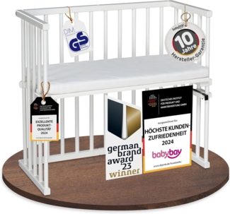 babybay Midi Beistellbett, weiß lackiert mit Matratze Classic Soft