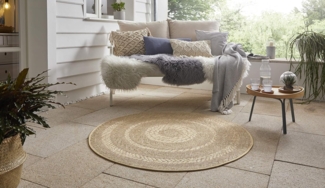 NORTHRUGS Teppich Almendro, rund, Höhe: 6 mm, Sisal Optik, Robust, Pflegeleicht, Flachgewebe