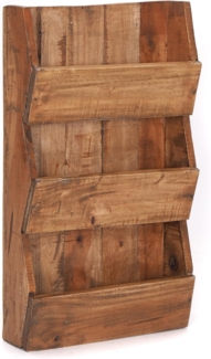 DESIGN DELIGHTS Wandregal ZEITUNGSREGAL "NEWS 60", Altholz massiv, 60x38x11cm (HxBxT), Wandreg