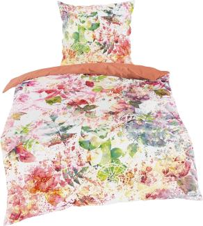 Traumschloss Mako-Satin Digitaldruck Bettwäsche - 5207_60 - bunte Blumen, Pflanzen und Muster 155x220 / 80x80