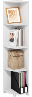 Furinno Econ 4-stufiges Eckregal-Bücherregal, Weiß