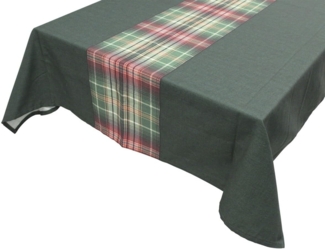 Tafeldecke "Karogrün" Polyester / Baumwolle Mischung, dunkelgrün / kariert, 140 x 240 cm, Tischdecke, Tischtuch
