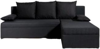 Designer Sofa Cali mit Stauraum und Schlaffunktion Schwarz Rechts