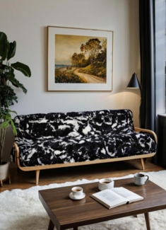 Lammfelldecke Toscana Modell 4 Schwarz/Weiß 205 x 160 cm