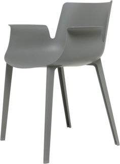 Kartell 5802GR Stuhl mit Armlehnen, Plastik, grau, 54 x 62 x 77 cm