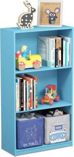 Furinno Basic Bücherregal mit 3 Fächern, Aufbewahrungsregal, holz, Hellblau, 23. 5x55. 25x100. 33 cm