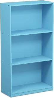 Furinno Basic Bücherregal mit 3 Fächern, Aufbewahrungsregal, holz, Hellblau, 23. 5x55. 25x100. 33 cm