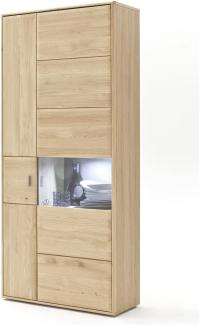 Wohnzimmerschrank Torrent 8 Eiche bianco massiv 94x206x39 cm Vitrine ohne Beleuchtung