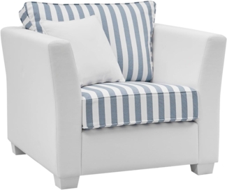 Sessel Hooge in creme und blau 95 cm