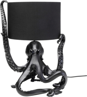 Kare Design Tischlampe Octopus Schwarz, 47cm Höhe, Kunsthartz, Kunstfaser, Tierdesign, Moderne Tischleuchte, Wohnzimmer, Schlafzimmer, keine Leuchtmittel inklusive, 47 x 36,5 x 32,5 cm (HxBxT)