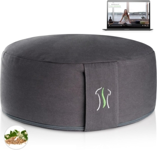 BACKLAxx® Meditationskissen Rund, H: 15cm im Set (inkl. gratis Videokurs), unifarben