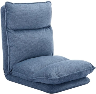 Vente-unique - Sessel mit einstellbarer Schlaffunktion - melierter Stoff - Blau - MURTERA