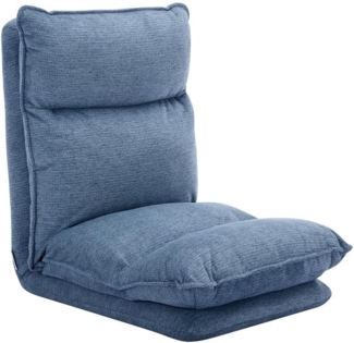 Vente-unique - Sessel mit einstellbarer Schlaffunktion - melierter Stoff - Blau - MURTERA