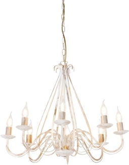Qazqa Kronleuchter Giuseppe, ohne Leuchtmittel, E14, Crème, Landhaus, Stahl, 8-flammig