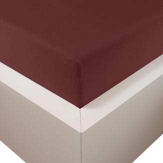 Traumschloss Premium Plus Edel-Jersey Spannbettlaken bordeaux 180-200x200-220